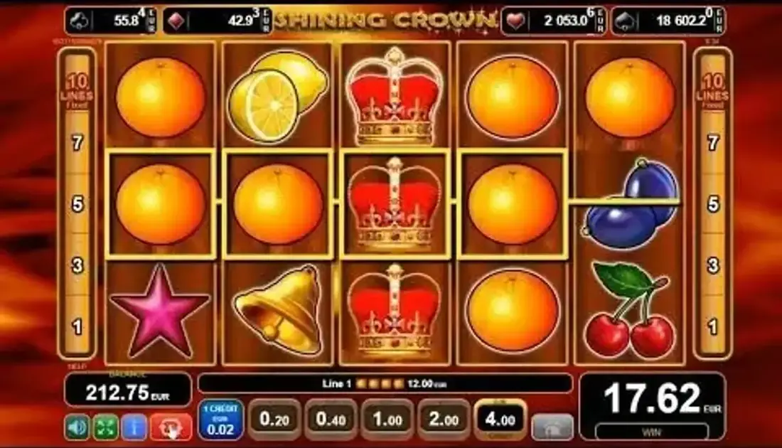 Simboli che atterrano in un giro di Shining Crown